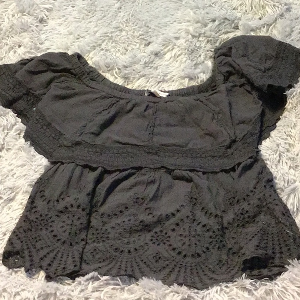 American eagle blue off the shoulder shirt sz S